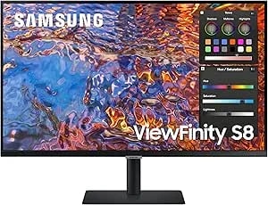 Samsung 32-Inch Viewfinity S80PB Series UHD Monitor, DCI-P3 98%, VESA Displayhdr 600, IPS Panel, Matte Display, USB-C, PIP/PBP, Intelligent Eye Care, LS32B806PXNXGO, 2023