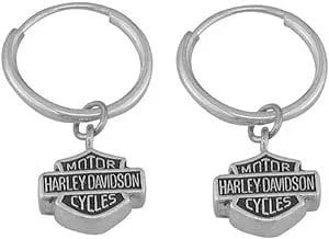 Harley-Davidson Women'S Bar & Shield Hoop Dangle Earrings hde0137