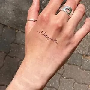 2 Sheets Colorful Cursive Quote Temporary Tattoos For Adults, "I Love You" "I Hate You" Script Quote Fake Tattoo Stickers, Waterproof Long Lasting Body Art For Arm Wrist