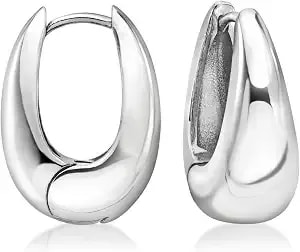 Ross-Simons Sterling Silver-Plated Oval Hoop Earrings