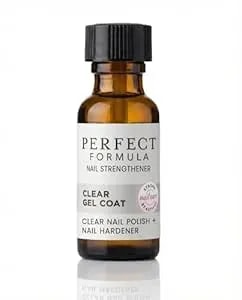 Perfect Formula Clear Gel Coat - Nail Strengthener, Keratin Treatment, Clear Nail Polish - Strengthener For Damaged Nails - Made In The Usa .60 Fl Oz.