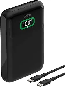 Belkin Portable Charger, 3-Port Laptop Power Bank 20000 Mah - Usb-C & Usb-A Ports, 65w Iphone Charger Fast Charging - Macbook, Apple Iphone 17, Ipad, Samsung Galaxy s25, Nintendo Switch 2, Etc - Black