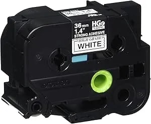 Brother HGES2615PK Black On White Extra-Strength Adhesive Label Tape 1.4 In X 26.2 Ft (36mm X 8m)