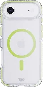 Tech21 Evocrystal Magsafe Case For Iphone 17 Air – Green, Glow-In-The-Dark Magsafe - 16ft Multi-Drop Protection With Flexshock - Anti-Yellow UV Resistance