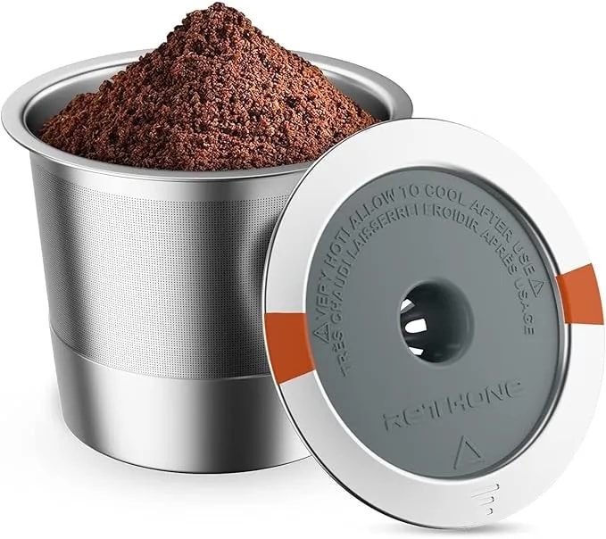 Rethone K Cup Reusable Coffee Pods, Stainless Steel Reusable K Cups Coffee Filter Compatible For Keurig 1.0 & 2.0 Coffee Makers Bpa-Free Refillable Coffee Filters (1 Pack) - Refillable Bpa-Free Coffee Pod, sus304 Stainless Steel Construction, Easy Cleanin