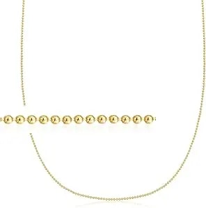 Ross-Simons Italian 1.2mm 18kt Gold Over Sterling Bead-Chain Necklace