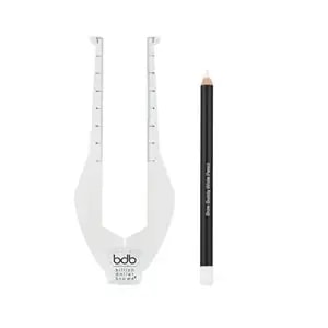 Bdb 2-Piece Brow Buddy Contour Stencil Microblading Kit – Achieve Symmetrical, Perfectly Shaped Brows, Ideal For Tweezing, Threading & Waxing, Vegan & Cruelty-Free - Clear