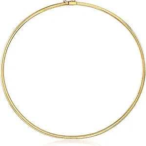 Ross-Simons Italian 4mm 14kt Yellow Gold Omega Necklace