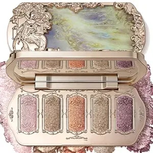 Noerrors Neutral Metallic Shimmer Eyeshadow Palette, Multi-Dimension Satin Glossy Finish, Pigmented Bright Sparkly Glitter Cream Eye Shadow For Older Women-Bronze Gold&Champagne Pink&Copper&Smoky Plum