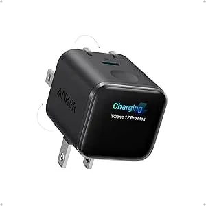 Anker Smart Display Charger,Anker Nano 45W Max Gan Fast Charging USB C Charger Block,180° Foldable Plug,Smart Recognition,Built-In Care Mode,For iPhone17/16/15(Non-Battery,One USB-C Port,No Cable)