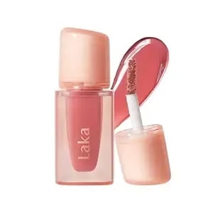 Laka Jelling Nude Gloss Mini, 1.9g/0.07oz, Sheer Hydrating Lip Oil With No Stain, Non-Sticky, Nourishing Gloss For A Glowy Look, K-Beauty (#303 Peachring)