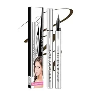 Long Lasting Eyeliner, Waterproof Liquid Eyeliner Pen With Ultra-Fine Tip, Smudge-Proof Quick Drying Formula, Highly Pigmented Black Eye Liner For All-Day Wear (Brown)