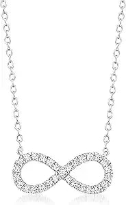 Ross-Simons 0.25 Ct. T.W. Diamond Infinity Necklace In Sterling Silver