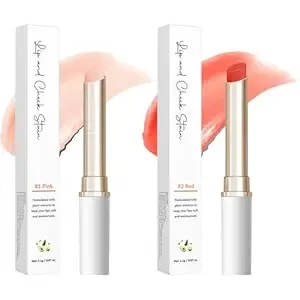 2pcs-Ph Lip Balm，Waterproof Temperature Color Change Lip Balm,Long-Lasting Hydrating Moisturizing Lip Tint,For Daily Lip Care Festival Makeup Gift For Women(Pink & Red)