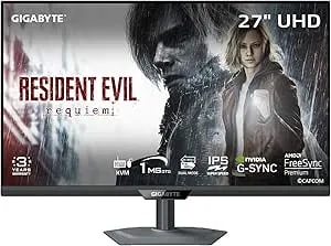 Gigabyte - m27up - 27" Ss Ips Gaming Monitor - Uhd 3840x2160-160hz - 1ms Gtg - Amd Freesync Premium, G-Sync Compatible - Dual Mode - Type C Kvm - Hdmi, Dp, Type-C - Height And Tilt Adjustable -Black