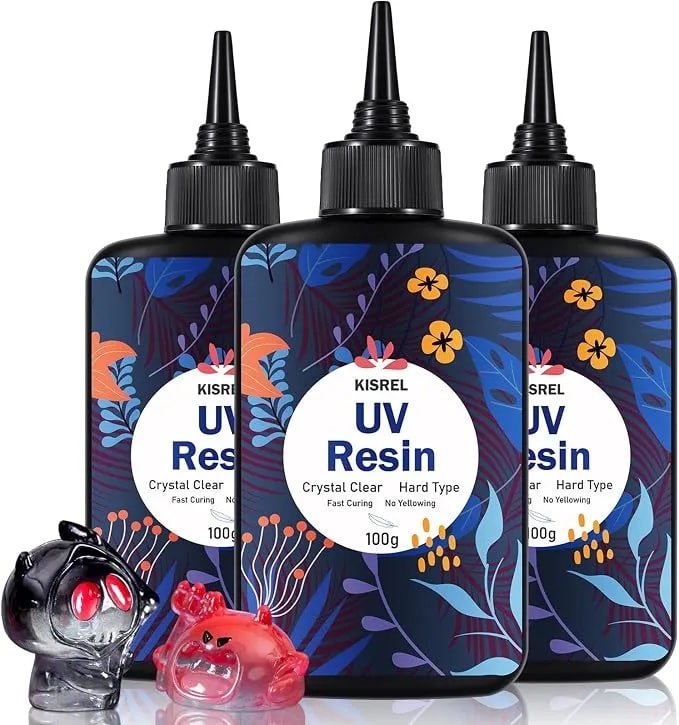 Kisrel Uv Resin 300g - Upgraded Uv Resin Kit, Hard Type Crystal Clear Ultraviolet Curing Uv Epoxy Resin For Craft Jewelry Making