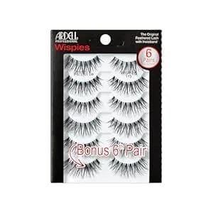 Ardell Wispies False Eyelashes 113 – Natural Wispy Strip Lashes, Lightweight & Seamless Invisiband For All-Day Wear, 6 Pairs, 1 Pack