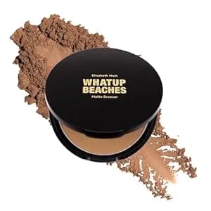 Elizabeth Mott Whatup Beaches Matte Bronzer Powder & Contour For Face, Long-Lasting Natural Sun-Kissed Bronzing Finish For All Skin Tones, Buildable Pressed Compact Makeup, Vegan & Cruelty-Free (10g)