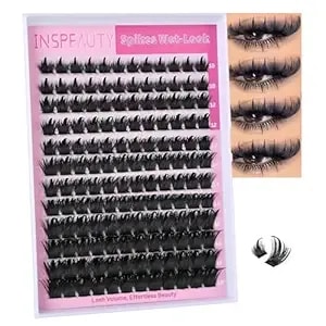 Manga Lash Clusters With Spikes Wet-Look Individual Lashes Salon Volume D Curl Eyelash Clusters 10-18mm Anime Lashes 144pcs Reusable Diy Cluster Eyelash Extensions For Beginners By Inspeauty