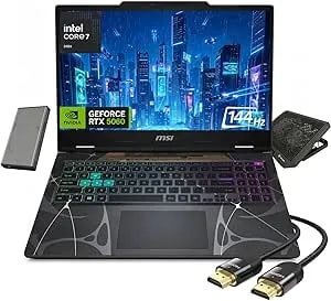 Msi Cyborg 15 Gaming Laptop, Intel Core 7 240h, Ai Powered Nvidia Rtx 5060, 15.6" 144hz Fhd, 32gb ddr5, 1tb Ssd, Win 11 Home, With 1tb External Hdd, Cooling Pad & Hdmi Adapter, Pc For Student Worker