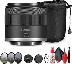 Canon RF-S 14–30mm Power Zoom Lens For APS-C (6916C002) - Ultra-Wide Vlogging Lens With Built-In Stabilizer & Silent Autofocus - Includes Filter Kit, Cleaning Kit, Pouch & Cap Keeper