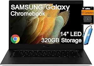 Samsung Galaxy Chromebook Go Laptop (14" Led, Intel Celeron n4500, 320gb Storage (64gb Emmc + 256gb Sd Card)) Home & Student, 12-Hr Long Battery, Spill-Resistant, Webcam, Wi-Fi 6, Ist Hub, Chrome Os