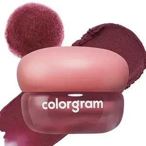 Colorgram Nude Blur Jam 05 Hip Berry - Pudding Pot Lip & Cheek Tint With Whipped Mousse Texture - Velvet Matte Finish, Featherlight Blur Tint - Multi-Use Korean Makeup