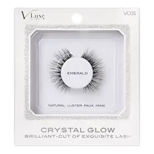 I•Envy Crystal Glow False Eyelashes, Natural Luster Faux Mink Fake Eye Lash With Special Cut, Luminous Shine & Subtle Sparkle For Stunning Natural Look (Emerald)