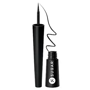 Sugar Cosmetics Gloss Boss 24hr Glossy Eyeliner Gel With Brush Smudeproof & Waterproof - 2.5 Ml (Pack Of 1) 01 Back In Black (Black Eyeliner)
