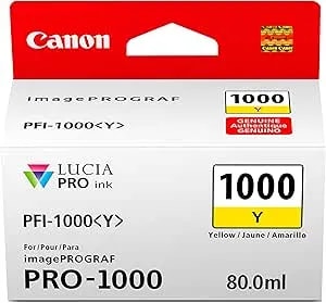Canon PFI-1000 Genuine Yellow Ink Tank, Compatible With Imageprograf PRO-1000 Printers