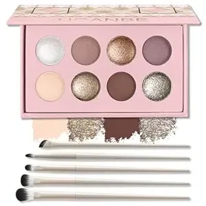 Ucanbe Baked Eyeshadow Palette Set, Matte & Shimmer Metallic Eye Shadow, High Pigment Makeup Palette, Soft Blendable & Long-Lasting,Velvety Texture (02 Matte & Shimmer)