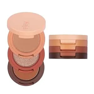 Kaja Beauty Bento Collection - Bouncy Eyeshadow Trio - Warm Honey Tones, Travel Size, 10 Spiked Ginger, 2019 Allure Best Of Beauty Award, 0.03 Oz