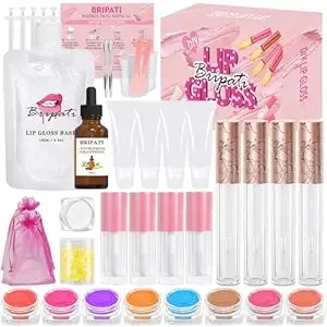 Diy Lip Gloss Making Kit, Diy Lip Glosses Set To Make Your Own Lip Stick, Fun Craft Makeup Lipglosses, All-Inclusive Moisturizing Handmade Lip Glaze Supplies Set For Beginner Women Girls