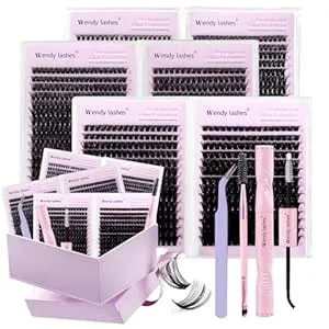 Wendy Lashes Clusters Kit 40d+60d+60d+80d+80d+100d 1680pcs Wispy Eyelash Clusters 10-18mm Natural Diy Lash Extension Kit D Curl For Beginners