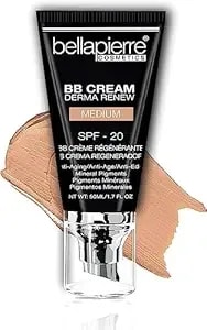 Bellapierre Bb Cream With Spf 20 - Tinted Sunscreen, Concealer, Foundation, & Moisturizing Face Cream - Lightweight Formula + Pump Top Applicator - Non-Toxic & Paraben Free - 1.7 Oz - Medium