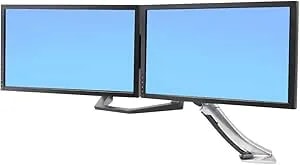 Ergotron – Dual Monitor And Handle Kit – For 2 Monitors Up To 26 Inches, 0 To 18 Lbs Each – Add-On For Vesa Monitor Arms