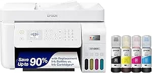 Epson Ecotank ET-4800 Wireless All-In-One Cartridge-Free Supertank Printer With Scanner, Copier, Fax, ADF And Ethernet – Ideal-For Your Home Office, White