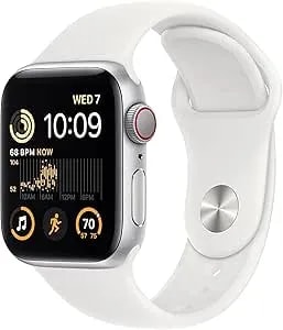 Apple Watch Se (2nd Gen) (Gps + Cellular, 40mm) - Silver Aluminum Case With White Sport Band, M/L (Renewed)