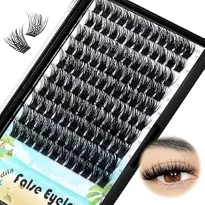Large Tray -Wide Stem Mixed 10-12-14-16mm/12-14-16mm/14-16-18mm Cluster Eyelashes Home Diy Lashes Extensions D Curl Thickness 0.07mm Individual False Eyelashes (Mixed 14-16-18mm)