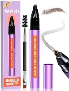 Vevivia Beauty Eyebrow Pen - Eyebrow Pencils For Women With 4d Micro Brush-Tip For Natural Hair-Like Strokes, Long Lasting Fluffy Brows, Waterproof, Dark Brown