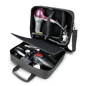 Usa Gear Large Hairstylist Traveling Bag - Hair Salon Case - Customizable Interior With Adjustable Dividers - Fit All Hair Equipment Blow Dryer, Barber Tools, Curling Iron, Brushes (Black)