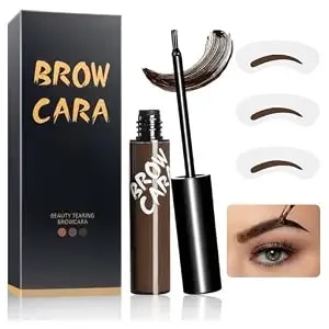 Tattoo Eyebrow Gel Easy Peel Off - Eyebrow Tint Peel Off Long-Lasting Waterproof Transfer-Proof Brow Gel For Fuller & Defined Looking Eyebrows (Dark Brown)