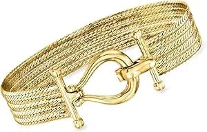 Ross-Simons 18kt Gold Over Sterling Multi-Strand Cuban-Link Bracelet