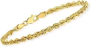 Ross-Simons 3.2mm 14kt Yellow Gold Rope-Chain Bracelet