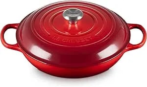 Le Creuset Enameled Cast Iron Signature Braiser, 3.5 Qt., Cerise