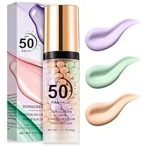 3 In 1 Color Correcting Serum, Spf Primer For Face Before Makeup, Sunscreen One Step Makeup Primer,Spf 50 Pa+++ Isolation Cream,Color Correcting Facial Serum Oil Control & Moisturizing