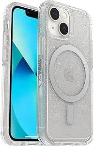 Otterbox Iphone 13 Mini & Iphone 12 Mini (Only) Symmetry Clear Series+ Case - Stardust (Silver Flake/Clear) - Ultra-Sleek - Snaps To Magsafe, Raised Edges Protect Camera & Screen, Non-Retail Packaging