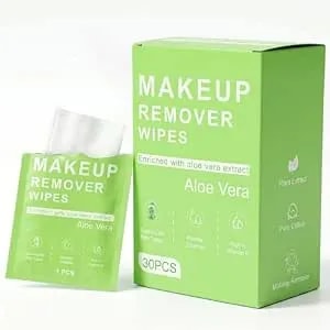 30ct Gentle Eye & Lip Makeup Remover Wipes, Biodegradable For Sensitive Skin, Waterproof & Long-Lasting Makeup Removal, Travel-Friendly Face Cleansing Facial Wipes.