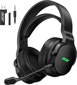 Acer Wireless Gaming Headset For ps5, Pc, ps4, Switch, Mac & Laptop, Tri-Mode 2.4ghz Wireless/Bluetooth 5.4/3.5mm Wired, Suspension Headband, 50mm Dynamic Drivers, Detachable Enc Mic, Black
