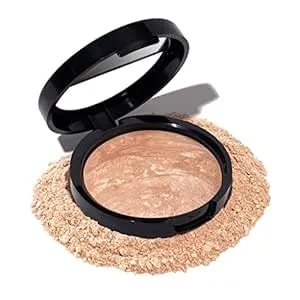 Laura Geller New York Award-Winning Baked Balance-N-Brighten Color Correcting Powder Foundation - Light - Buildable Light To Medium Coverage - Demi-Matte Natural Finish